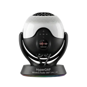 HyperDAF Orbit 360 Wireless Audio Speaker - White / Black demo product image